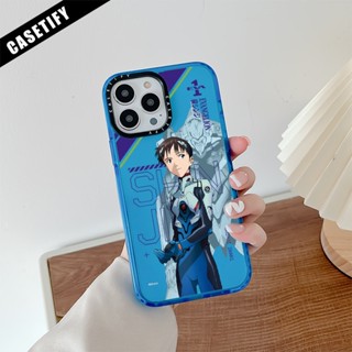 Casetify เคสโทรศัพท์มือถือ ซิลิโคนนุ่ม ใส กันกระแทก ลาย Neon Genesis Evangelion Ikari Shinji สําหรับ iPhone 11 14 Pro Max 12 13 Mini X XR XS Max SE 2020 6 7 8 Plus