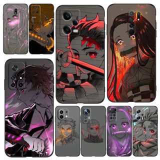 เคสโทรศัพท์มือถือซิลิโคน Tpu แบบนิ่ม ลาย Demon Slayer สีดํา สําหรับ Xiaomi 12 lite 5G 12S 12X 12T Pro