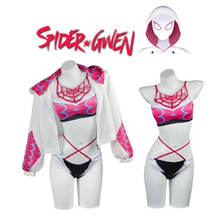 ชุดว่ายน้ําคอสเพลย์ Spider man Gwen Stacy แฟชั่นสไตล์สตรีท