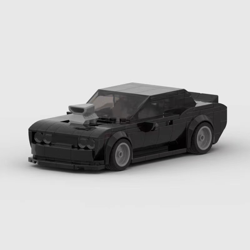 Moc ของเล่นบล็อกตัวต่อ รูปรถยนต์ Dodge Challenger สีดํา สําหรับเด็กผู้ชาย และเด็กผู้หญิง เข้ากันได้กับเลโก้เทคนิค 344 ชิ้น