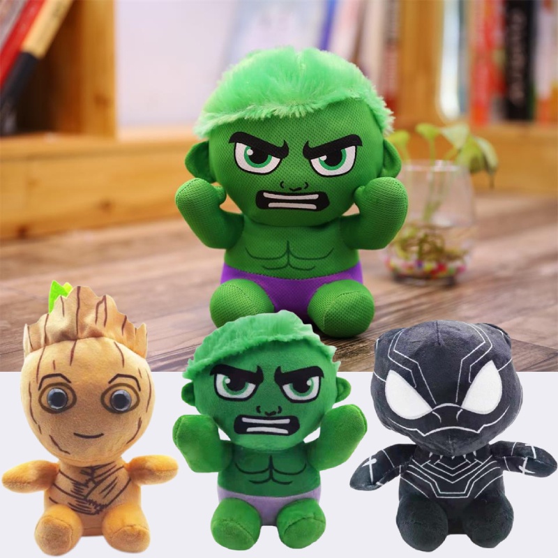 ของเล่นตุ๊กตาคริสตัล Black Panther Hulk และ Groot นุ่มพิเศษ จาก Marvel
