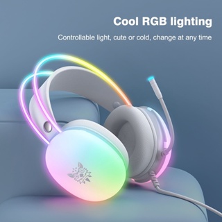 ชุดหูฟังเล่นเกม แบบมีสาย ลดเสียงรบกวน 3.5 มม. พร้อมไมโครโฟน RGB