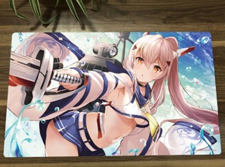 Yugioh Azur Lane Playmat IJN Ayanami TCG CCG แผ่นรองเทรดดิ้งการ์ดเกม ฟรีกระเป๋า