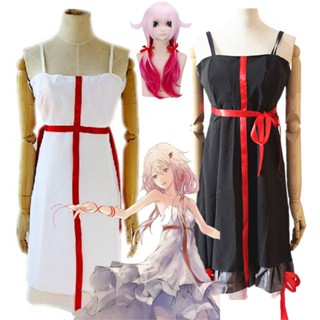ชุดมินิเดรสสั้น คอสเพลย์ อนิเมะ Guilty Crown Inori Yuzuriha สีดํา สีขาว