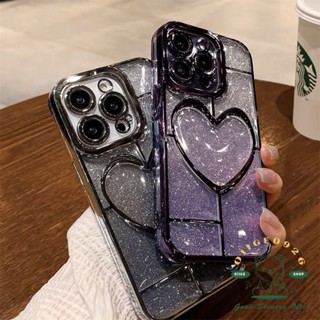 เคสโทรศัพท์มือถือ ซิลิโคนนิ่ม ชุบไฟฟ้า กันตก ลายหัวใจ สามมิติ สําหรับ Iphone14 13 12 Pro Max 14