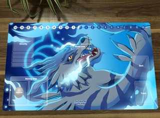 แผ่นรองเมาส์ ลายการ์ตูนอนิเมะ Digimon Playmat CCG DTCG Garurumon Trading Card Game Mat With Zones