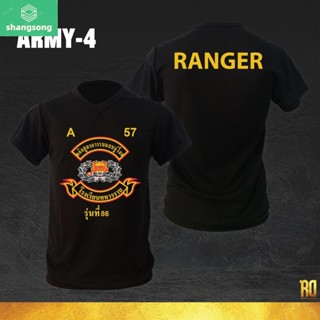 Shangsong เสื้อซับในทหารคอกลม เสือคาบดาบ RANGER แขนสั้นคอกลม ARMY-4 เสื้อยืดเกาหลี