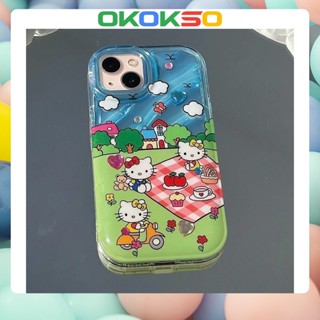 ใหม่ เคสโทรศัพท์มือถือนิ่ม กันกระแทก ลายการ์ตูนคิตตี้ ปิกนิก สําหรับ OPPO Reno9 Reno8 Reno7pro reno6 7z 8T 5 R17 A53 A9 2020 F11 A78 A77