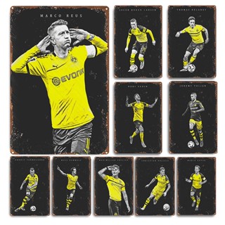 โปสเตอร์โลหะดีบุก ลาย Marco Reus Dortmund Athlete สําหรับตกแต่งห้องนอน ห้องนั่งเล่น