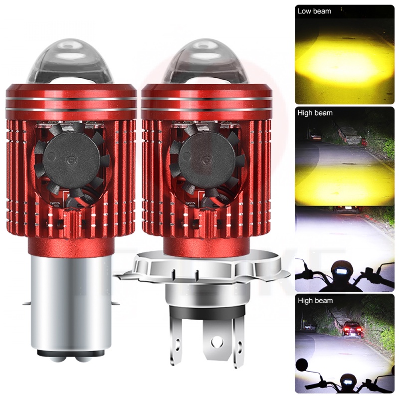 H4/H6 LED หลอดไฟหน้ารถจักรยานยนต์ 8000LM 12V-80V Hi/Lo Beam CSP เลนส์ไฟตัดหมอก