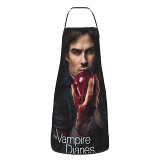 ผ้ากันเปื้อน ลาย Damon Salvatore The Vampire Diaries ขนาด 52x72 ซม. สําหรับทําอาหาร เบเกอรี่ บ้าน