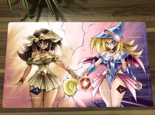 Yugioh Playmat Dark Magician Girl Mana TCG CCG แผ่นรองเทรดดิ้งการ์ดเกม แผ่นรองกระเป๋า