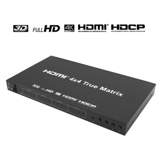 4x4 HDMI Matrix 3D 4K HDMI สวิตช์แยก Ultra Full HD 1080P 2X2 True Matrix แปลงวิดีโอ 4 เข้า 4 ออก 4 แล็ปท็อป PC ไปยังจอภาพ