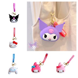 SANRIO กระเป๋าใส่เหรียญ ซิลิโคน ทรงวงรี ลาย Hello Kitty น่ารัก