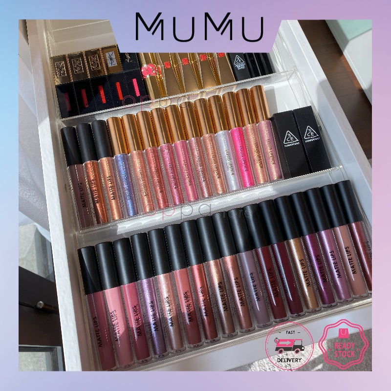 Mumu สไตล์อะคริลิคลิปสติก Foundation ผู้ถือแต่งหน้า Vanity Organizer เหมาะกับ IKEA Alex ลิ้นชัก Divi