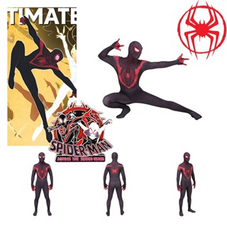 ชุดบอดี้สูทคอสเพลย์ Miles Spider-Man Morales PS5 Spider Verse Marvel