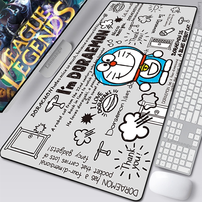 แล็ปท็อปสําหรับเล่นเกม Doraemon Mousepad Varmilo พรมแผ่นรองเม้าส์ Pc Gamer Valorant เมาส์ Pad Genshin Impact โต๊ะตู้คีย์บอร์ด