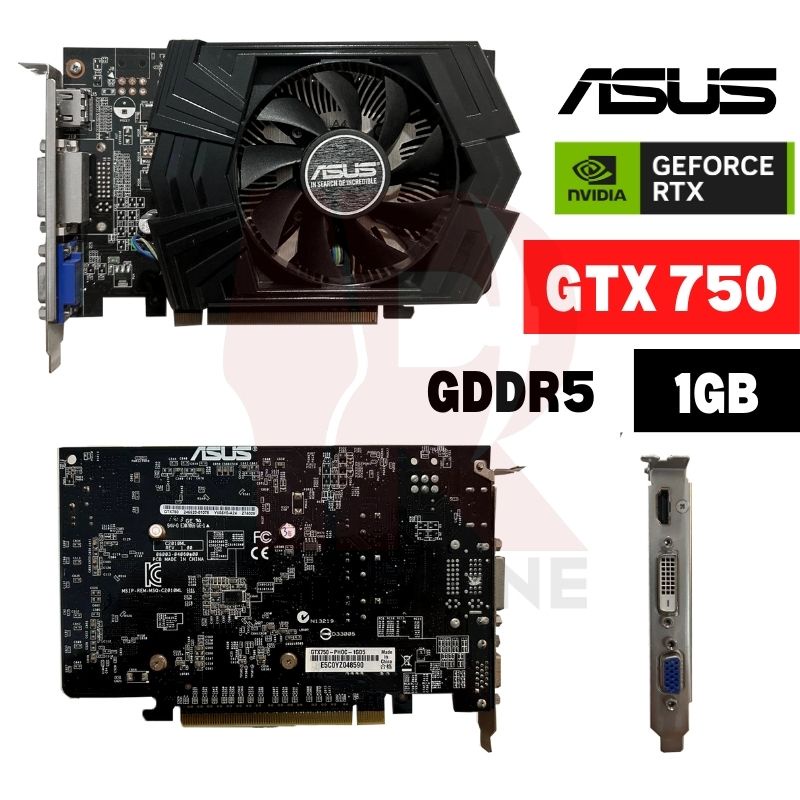 Asus gtx750 1GB GDDR5 GPU เดสก์ท็อปพีซี 1G NVIDIA gtx750