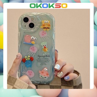 [Okso] เคสโทรศัพท์มือถือนิ่ม ขอบโค้ง ลาย SpongeBob SquarePants สําหรับ OPPO Reno9 Reno8 Reno7pro reno6 7z 8T 5 R17 A53 A9 2020 4Z 5G F11 A31 A31 A3S A78 A77 Findx3pro Findx5