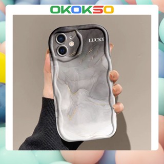 [OKOKSO] เคสมือถือ แบบนิ่ม ลายการ์ตูน ขอบโค้ง สีเทา กันกระแทก สําหรับ OPPO Reno9 Reno8 Reno7pro reno6 7z 8T 5 R17 A9 2020 4Z 5G F11 A31 A3S A78 A77