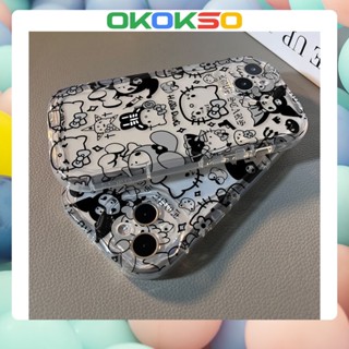 [OKOKSO] เคสมือถือ แบบนิ่ม ลายการ์ตูน KT ขอบโค้ง กันกระแทก สําหรับ OPPO Reno9 Reno8 Reno7pro reno6 7z 8T 5 R17 A9 2020 4Z 5G F11 A31 A3S A78 A77