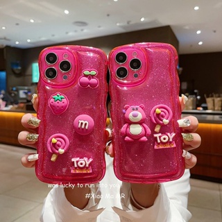 เคสมือถือ แบบนิ่ม ลายการ์ตูนหมีสตรอเบอร์รี่ สามมิติ กันกระแทก R17 สําหรับ OPPO Reno9 Reno8 Reno7pro reno6 7z 5 A9 2020 F11 A31 A3S A78 A77