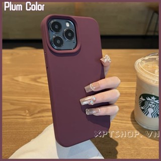 เคสโทรศัพท์มือถือ ซิลิโคนนิ่ม ป้องกันกระแทก สีพื้น แบบเรียบง่าย สําหรับ iPhone 14 13 12 11 Pro Max