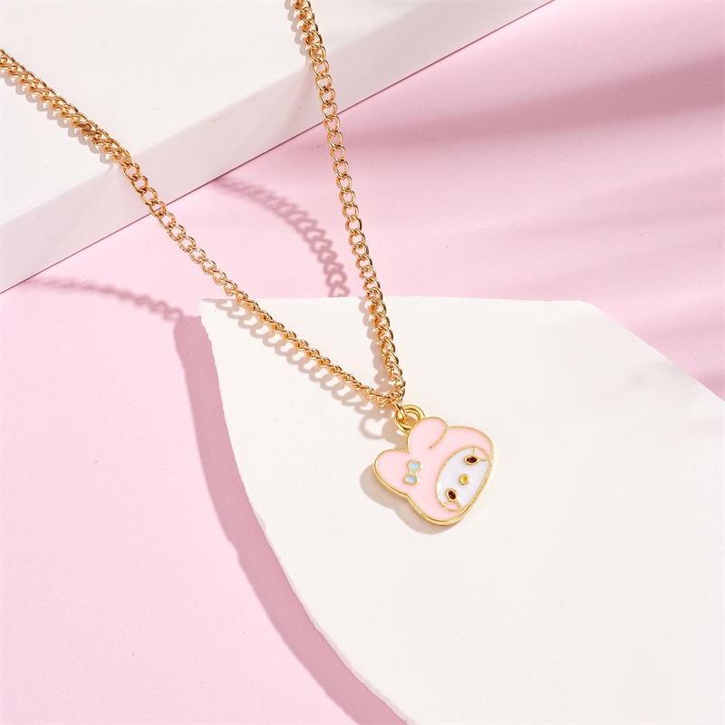 Xiaoboacc แฟชั่นเกาหลี น่ารัก การ์ตูน KT แมว ไหปลาร้า สร้อยคอโซ่ ผู้หญิง ไม่ฉีกขาด เมโลดี้ ซินนาม่อนโรล สร้อยคอ - รูปที่ 4