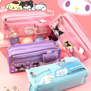 กระเป๋าดินสอ ขนาดใหญ่ จุของได้เยอะ ลาย Sanrio Kuromi Melody Cinnamoroll น่ารัก สําหรับเด็กนักเรียน