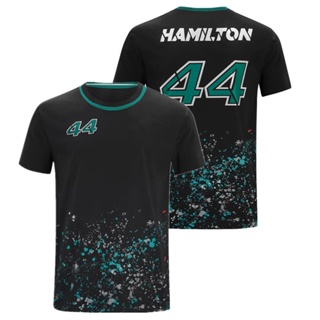 F1 เสื้อยืด คอกลม พิมพ์ลาย Formula One Lewis Hamilton Team Racing Car แฟชั่นฤดูร้อน สําหรับผู้ชาย ผู้หญิง