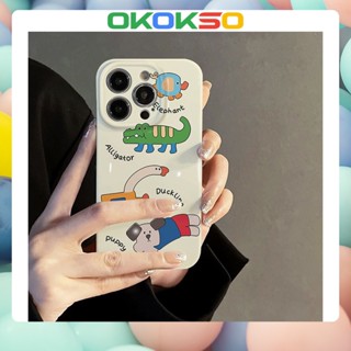 [OKOKSO] ใหม่ เคสโทรศัพท์มือถือนิ่ม กันกระแทก ลายการ์ตูนจระเข้สุนัข สําหรับ OPPO Reno9 Reno8 Reno7pro reno6 7z 5 R17 A9 2020 4Z 5G F11 A31 A15 A3S A77