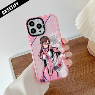 Casetify เคสโทรศัพท์มือถือ ซิลิโคนนิ่ม ใส กันกระแทก ลาย Neon Genesis Evangelion Mari Makinami Illustrious สําหรับ iPhone 11 14 Pro Max 12 13 Mini X XR XS Max SE 2020 6 7 8 Plus