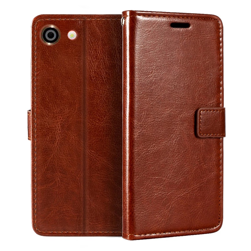 สําหรับ Sharp Aquos R SHV39 SH-03J กระเป๋าสตางค์ PU Magnetic Flip Case พร้อมผู้ถือบัตรและ Kickstand 