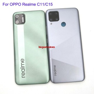 Bizh- เคสแบตเตอรี่ด้านหลัง แบบโลหะ พร้อมเลนส์กล้อง และปุ่มด้านข้าง สําหรับ Realme C15 Realme C11