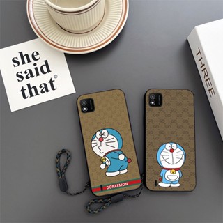 เคสโทรศัพท์มือถือ ป้องกันการตก ลายการ์ตูนโดราเอมอนน่ารัก พร้อมสายคล้อง สําหรับ Wiko Y62