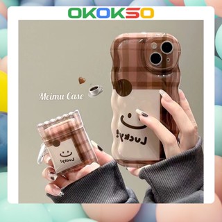 เหมาะสําหรับเคสโทรศัพท์ OPPO Reno9 / Reno8 / Reno7pro / reno6 / 7z / 8T / 5 เบาะลมการ์ตูนใหม่ลายสก๊อตหน้ายิ้มป้องกันการตกเคสโทรศัพท์มือถือ R17 คู่รุ่น A53 / A9 2020 / F11 / A31 / A3S / A78 / A77 / Findx3pro