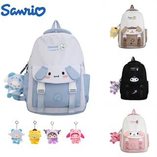 Sanrio กระเป๋าเป้สะพายหลัง ลาย Cinnamoroll Hello Kitty My Melody Kuromi สไตล์เกาหลี เรียบง่าย สําหรับนักเรียนมัธยมต้น 2023