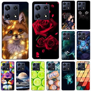 เคสโทรศัพท์มือถือ TPU แบบนิ่ม พิมพ์ลายแมว และดอกไม้น่ารัก สําหรับ Infinix Note 30 Pro X678B