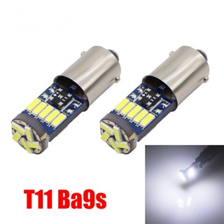 Ba9s 4014 15 SMD LED H6W T4W LED สําหรับไฟอ่านหนังสือ ติดป้ายทะเบียนรถยนต์ ด้านหลัง DC12V 2 ชิ้น