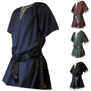 เสื้อคอสเพลย์ Renaissance Tunic Norseman Saxon สําหรับผู้ชาย