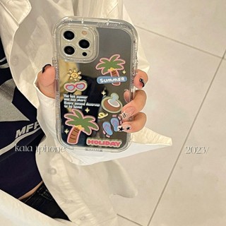 ใหม่ เคสโทรศัพท์มือถือแบบนิ่ม พร้อมกระจก ลายมะพร้าว รองเท้าแตะ สําหรับ OPPO Reno9 Reno8 Reno7pro reno6 5