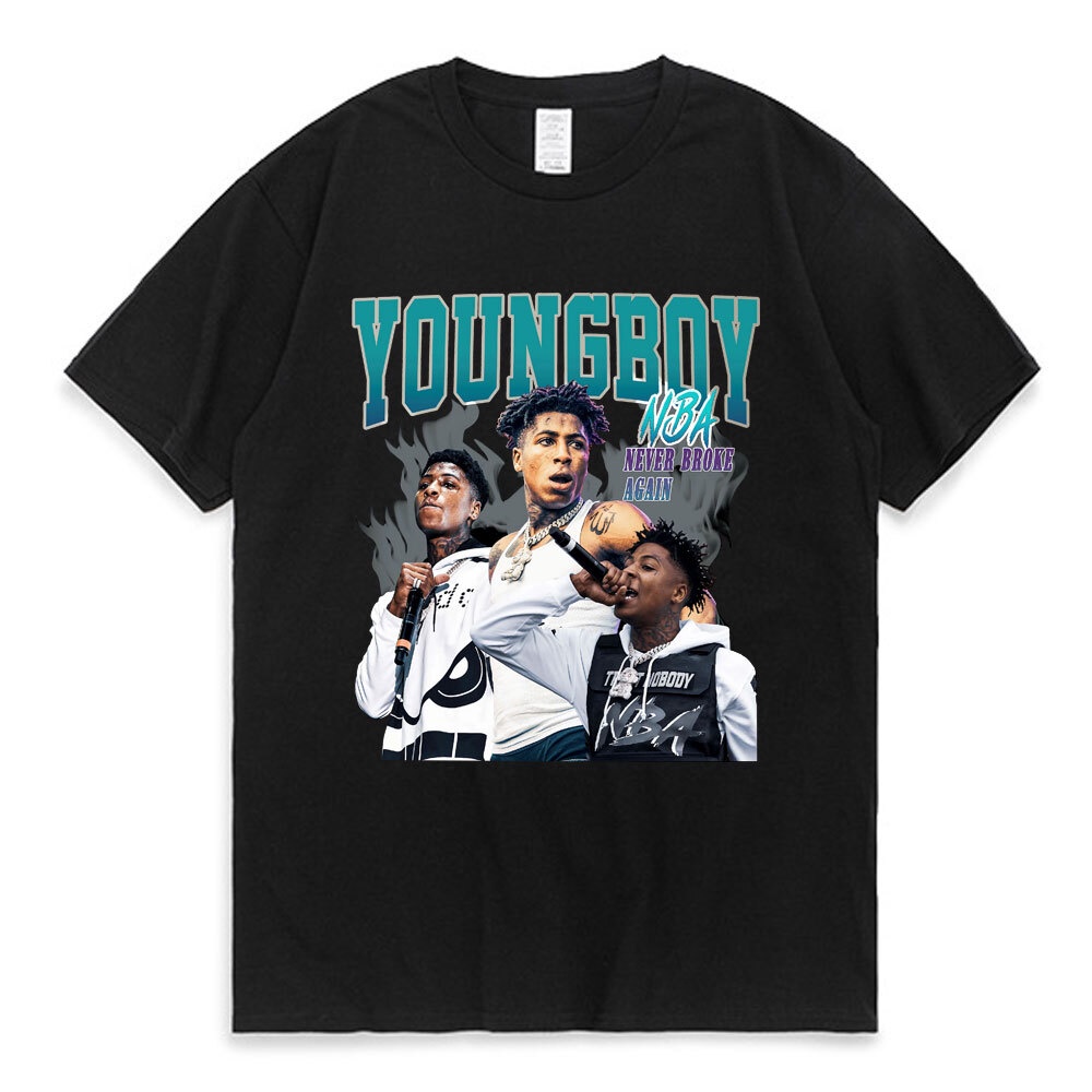 Youngboy Never Broke Again เสื้อยืดแขนสั้น พิมพ์ลายกราฟฟิค โอเวอร์ไซซ์ สไตล์ฮิปฮอป วินเทจ คุณภาพสูง สําหรับผู้ชาย และผู้หญิง