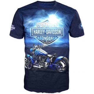 ใหม่ เสื้อยืด ลาย Harley Davidson 3d