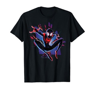 เสื้อยืด พิมพ์ลาย Marvel Spider-Man Into the Spider-Verse Miles City สําหรับผู้ชาย