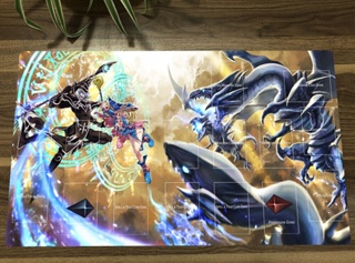 Yu-gi-oh! Yugioh Playmat Blue-Eyes White Dragon Dark Magician CCG TCG กระเป๋าเสื่อ 01