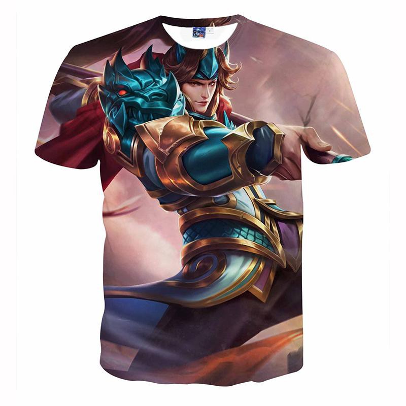 Game Hero Zilong เสื้อยืดพิมพ์ลาย 3D Mobile Legends Game Tees