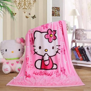 ผ้าห่ม ผ้าสักหลาด แบบนิ่ม ลายการ์ตูน Hello Kitty ให้ความอบอุ่น เป็นมิตรกับผิว สําหรับเด็กทารก