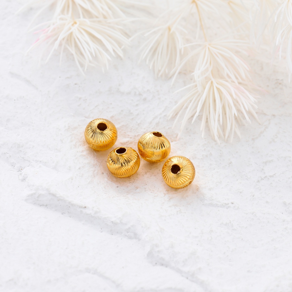 St. kunkka ลูกปัดชุบทองแท้ 18K 4-6 มม. สําหรับทําเครื่องประดับ 20 ชิ้น - รูปที่ 3