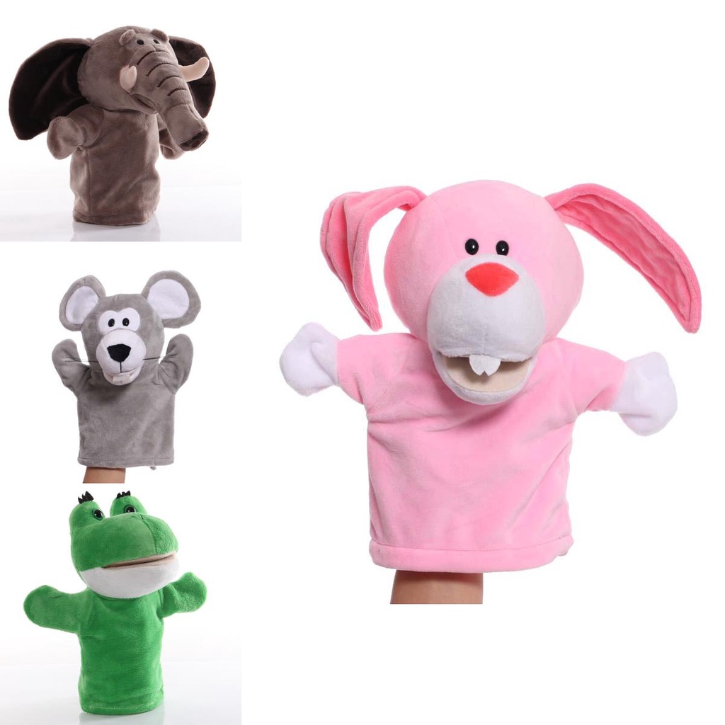 ตุ๊กตาหุ่นมือรูปการ์ตูนสัตว์ของเล่นเสริมการเรียนรู้เด็ก