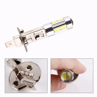 หลอดไฟ LED H1 H3 2 ชิ้น 6000K สีขาว 10-SMD 5630 สำหรับไฟตัดหมอกและไฟส่องสว่างในระหว่างการขับขี่